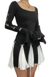 High Waist Lace-Up Bodycon